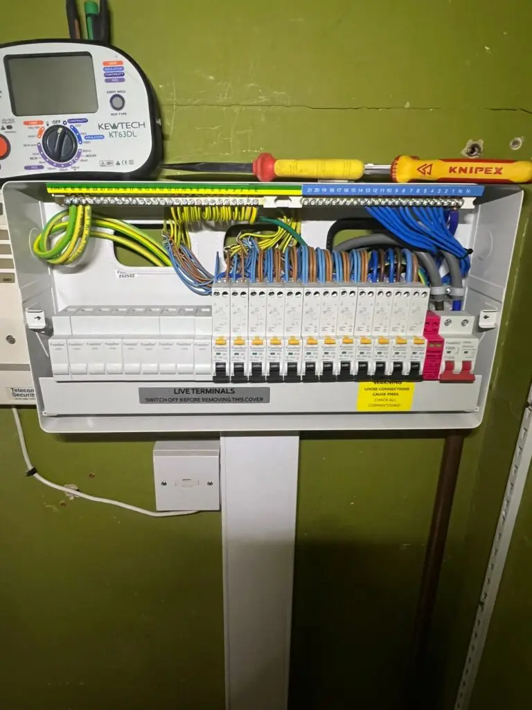 Electrical Safety Tips for Homeowners in Devon – A Complete Guide 2 electrician inspecting consumer unit fuse box in Devon home Regular inspections of your consumer unit are one of the most important electrical safety tips for homeowners can take.